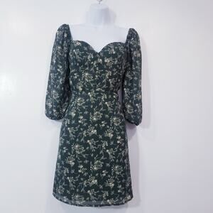 Showpo Green Ditsy Floral Mini Dress